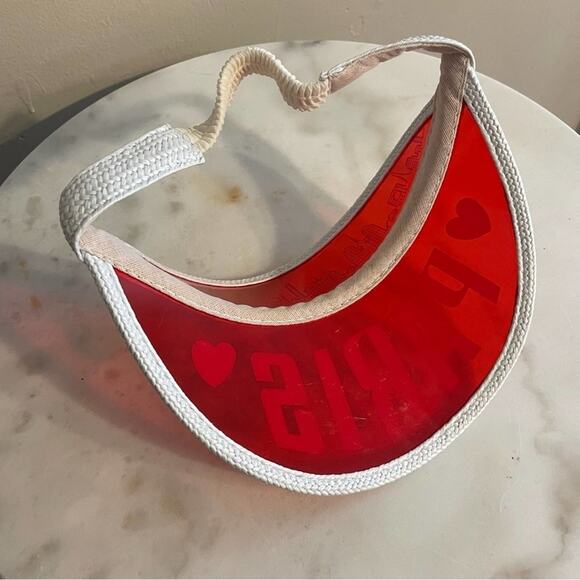 Vintage OS Paris tourist hat red white visor - Picture 2 of 4